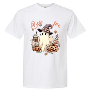 Boo Jee Ghost Drinking Coffee Coquette Bow Halloween Women Garment-Dyed Heavyweight T-Shirt