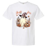 Boo Jee Ghost Drinking Coffee Coquette Bow Halloween Women Garment-Dyed Heavyweight T-Shirt