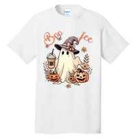 Boo Jee Ghost Drinking Coffee Coquette Bow Halloween Women Tall T-Shirt