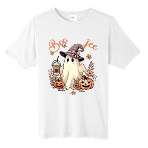 Boo Jee Ghost Drinking Coffee Coquette Bow Halloween Women Tall Fusion ChromaSoft Performance T-Shirt