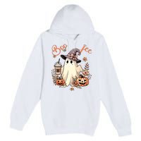 Boo Jee Ghost Drinking Coffee Coquette Bow Halloween Women Premium Pullover Hoodie