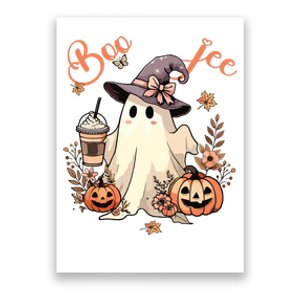 Boo Jee Ghost Drinking Coffee Coquette Bow Halloween Women Poster