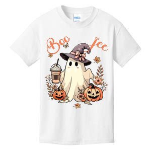 Boo Jee Ghost Drinking Coffee Coquette Bow Halloween Women Kids T-Shirt