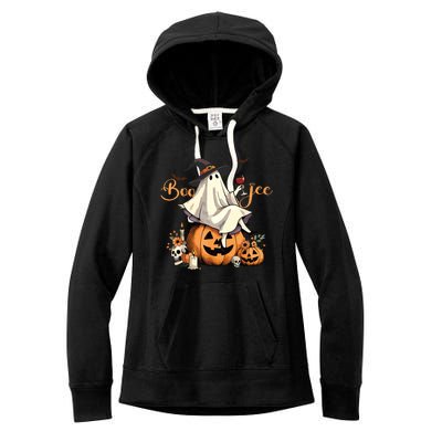 Boo Jee Ghost Ice Coffee Coquette Bow Halloween Women Girl Women's Fleece Hoodie