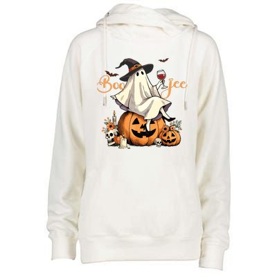 Boo Jee Ghost Ice Coffee Coquette Bow Halloween Women Girl Womens Funnel Neck Pullover Hood