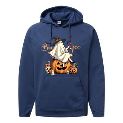 Boo Jee Ghost Ice Coffee Coquette Bow Halloween Women Girl Performance Fleece Hoodie