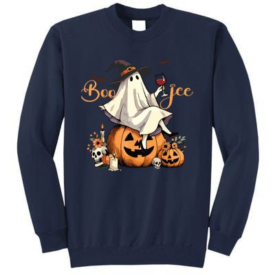 Boo Jee Ghost Ice Coffee Coquette Bow Halloween Women Girl Tall Sweatshirt