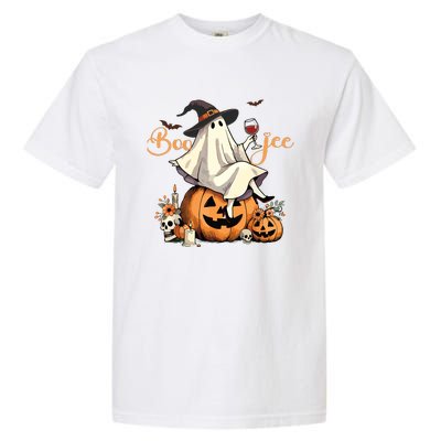 Boo Jee Ghost Ice Coffee Coquette Bow Halloween Women Girl Garment-Dyed Heavyweight T-Shirt