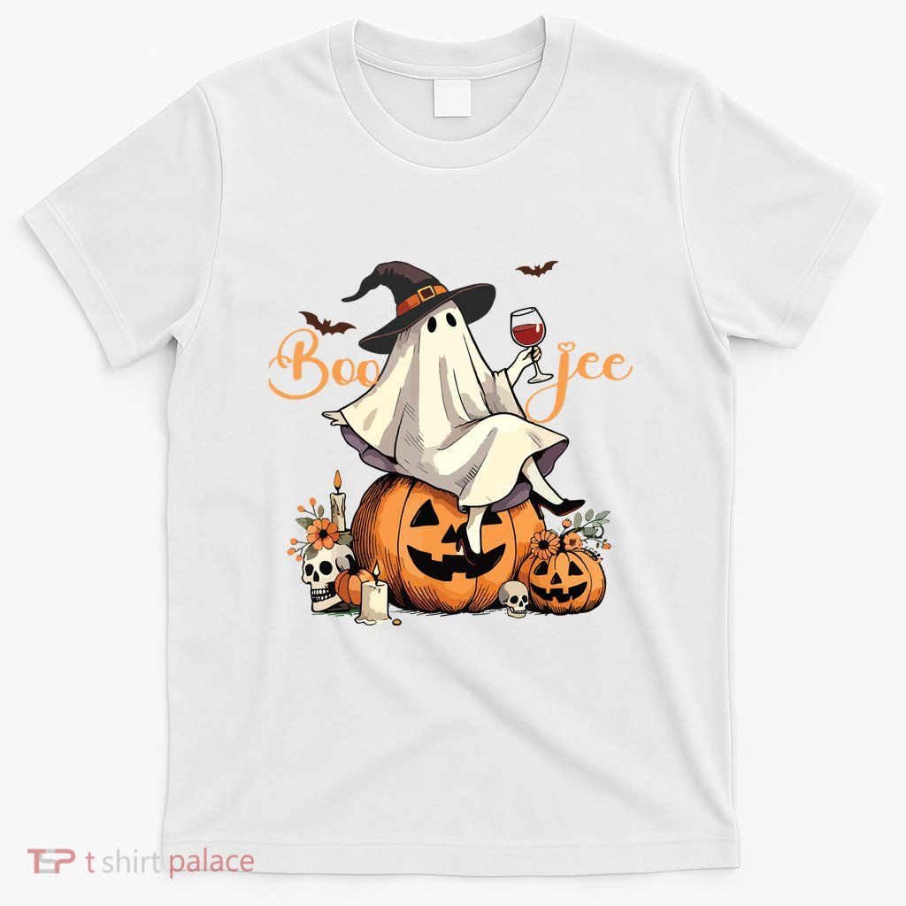Boo Jee Ghost Ice Coffee Coquette Bow Halloween Women Girl T-Shirt