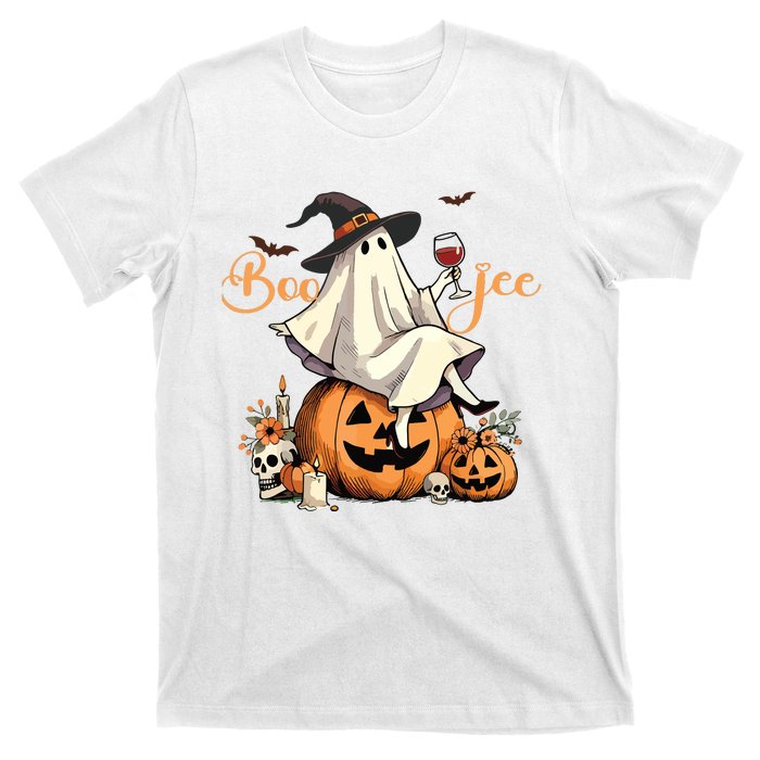 Boo Jee Ghost Ice Coffee Coquette Bow Halloween Women Girl T-Shirt