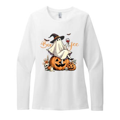 Boo Jee Ghost Ice Coffee Coquette Bow Halloween Women Girl Womens CVC Long Sleeve Shirt