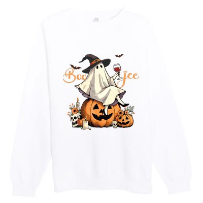 Boo Jee Ghost Ice Coffee Coquette Bow Halloween Women Girl Premium Crewneck Sweatshirt