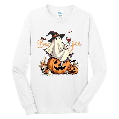 Boo Jee Ghost Ice Coffee Coquette Bow Halloween Women Girl Tall Long Sleeve T-Shirt