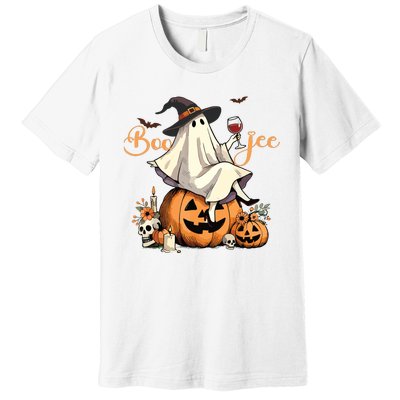 Boo Jee Ghost Ice Coffee Coquette Bow Halloween Women Girl Premium T-Shirt