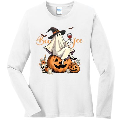 Boo Jee Ghost Ice Coffee Coquette Bow Halloween Women Girl Ladies Long Sleeve Shirt