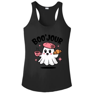 Boo Jour Ghost French Teacher Vintage Teacherlife Groovy Ladies PosiCharge Competitor Racerback Tank