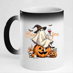 Boo Jee Ghost Ice Coffee Coquette Bow Halloween 11oz Black Color Changing Mug