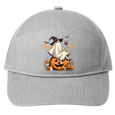 Boo Jee Ghost Ice Coffee Coquette Bow Halloween 7-Panel Snapback Hat