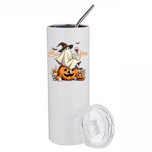 Boo Jee Ghost Ice Coffee Coquette Bow Halloween Stainless Steel Tumbler