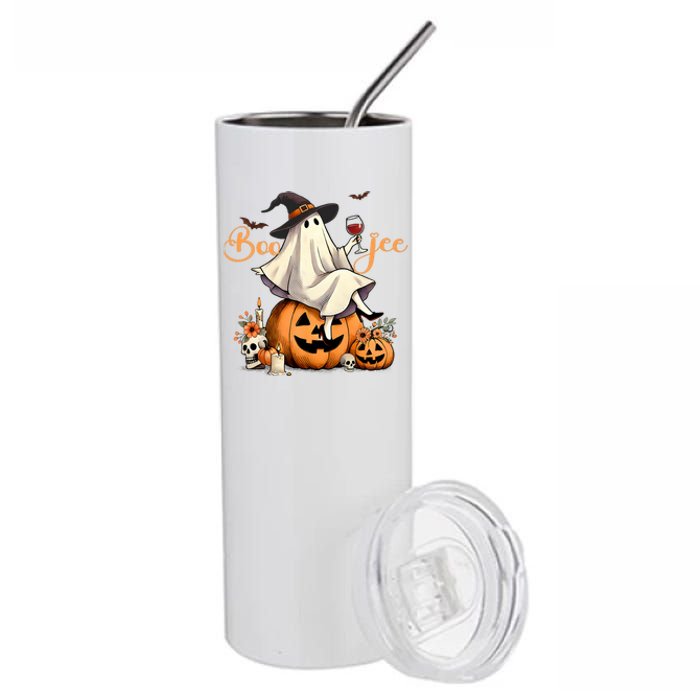 Boo Jee Ghost Ice Coffee Coquette Bow Halloween Stainless Steel Tumbler