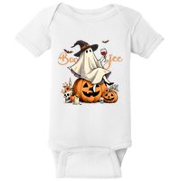 Boo Jee Ghost Ice Coffee Coquette Bow Halloween Baby Bodysuit