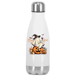 Boo Jee Ghost Ice Coffee Coquette Bow Halloween Stainless Steel Insulated Water Bottle