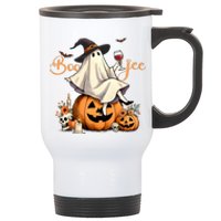 Boo Jee Ghost Ice Coffee Coquette Bow Halloween Stainless Steel Travel Mug