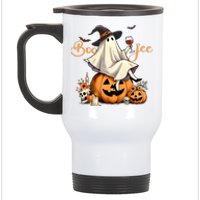 Boo Jee Ghost Ice Coffee Coquette Bow Halloween Stainless Steel Travel Mug