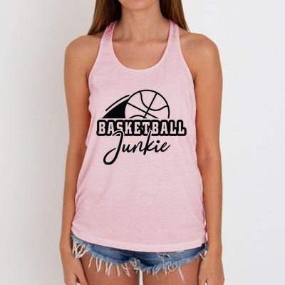 Basketball Junkie Gift For Team Sport Bball Women's Knotted Racerback Tank