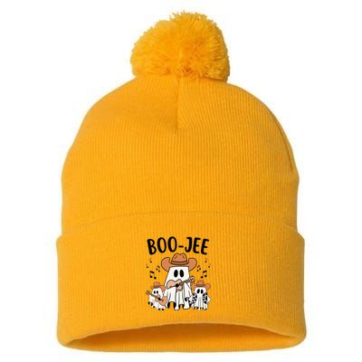 Boo Jee Ghost Funny Halloween Pom Pom 12in Knit Beanie