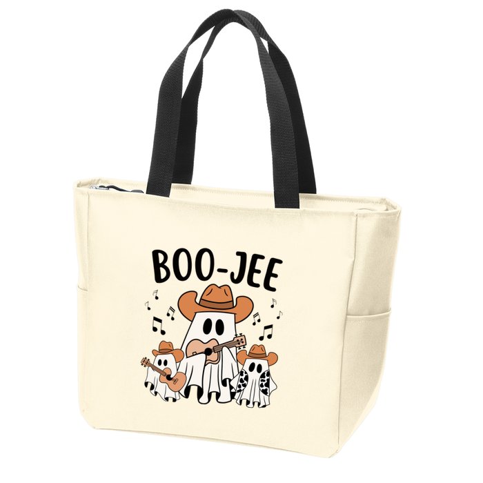 Boo Jee Ghost Funny Halloween Zip Tote Bag