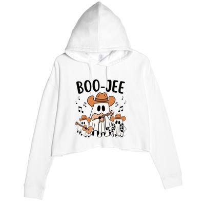 Boo Jee Ghost Funny Halloween Crop Fleece Hoodie