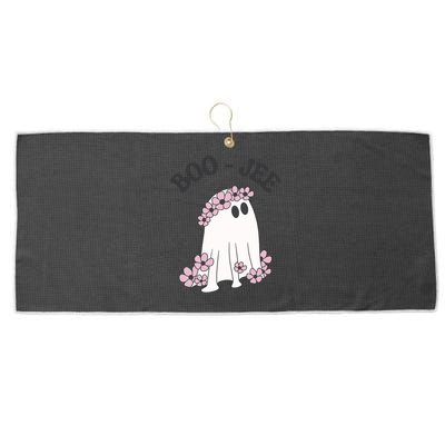 Boo Jee Ghost Funny Halloween Large Microfiber Waffle Golf Towel