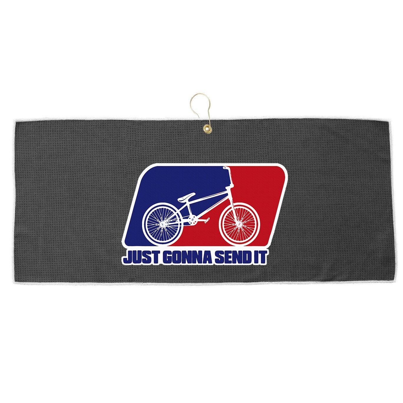 Bmx Just Gonna Send It Bmx Racing Pro Freestyle Bmx Rider Large Microfiber Waffle Golf Towel