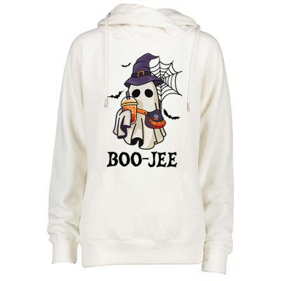 Boo Jee Halloween Spooky Season Cute Ghost Boujee Boogee Womens Funnel Neck Pullover Hood