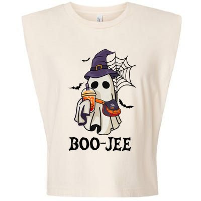 Boo Jee Halloween Spooky Season Cute Ghost Boujee Boogee Garment-Dyed Women's Muscle Tee