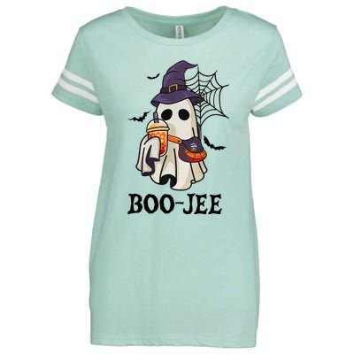 Boo Jee Halloween Spooky Season Cute Ghost Boujee Boogee Enza Ladies Jersey Football T-Shirt