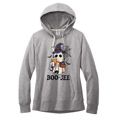 Boo Jee Halloween Spooky Season Cute Ghost Boujee Boogee Women's Fleece Hoodie