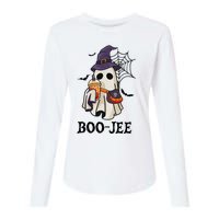 Boo Jee Halloween Spooky Season Cute Ghost Boujee Boogee Womens Cotton Relaxed Long Sleeve T-Shirt