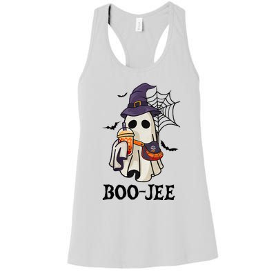 Boo Jee Halloween Spooky Season Cute Ghost Boujee Boogee Women's Racerback Tank