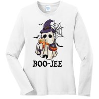 Boo Jee Halloween Spooky Season Cute Ghost Boujee Boogee Ladies Long Sleeve Shirt