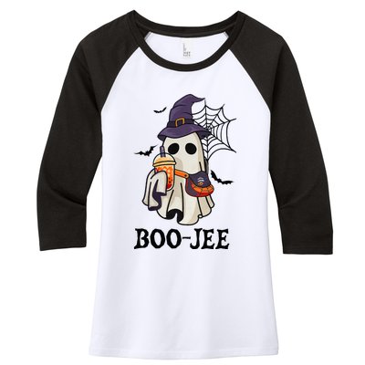 Boo Jee Halloween Spooky Season Cute Ghost Boujee Boogee Women's Tri-Blend 3/4-Sleeve Raglan Shirt