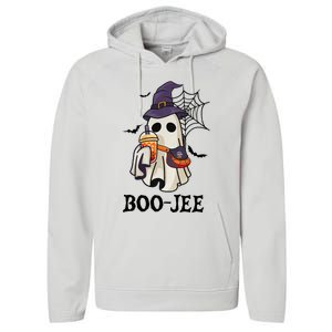 Boo Jee Halloween Spooky Season Cute Ghost Boujee Boogee Performance Fleece Hoodie