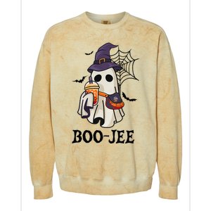 Boo Jee Halloween Spooky Season Cute Ghost Boujee Boogee Colorblast Crewneck Sweatshirt