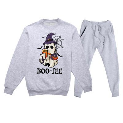 Boo Jee Halloween Spooky Season Cute Ghost Boujee Boogee Premium Crewneck Sweatsuit Set