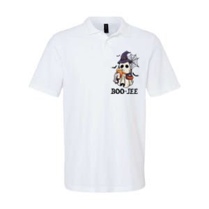 Boo Jee Halloween Spooky Season Cute Ghost Boujee Boogee Softstyle Adult Sport Polo