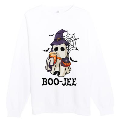 Boo Jee Halloween Spooky Season Cute Ghost Boujee Boogee Premium Crewneck Sweatshirt