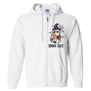 Boo Jee Halloween Spooky Season Cute Ghost Boujee Boogee Full Zip Hoodie