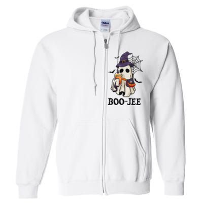 Boo Jee Halloween Spooky Season Cute Ghost Boujee Boogee Full Zip Hoodie