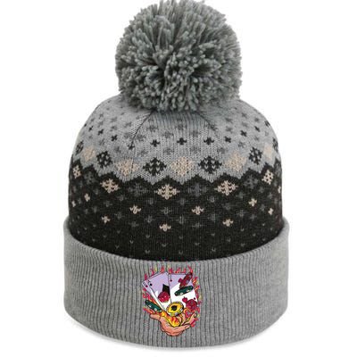 Black Jack Hand Poker The Baniff Cuffed Pom Beanie